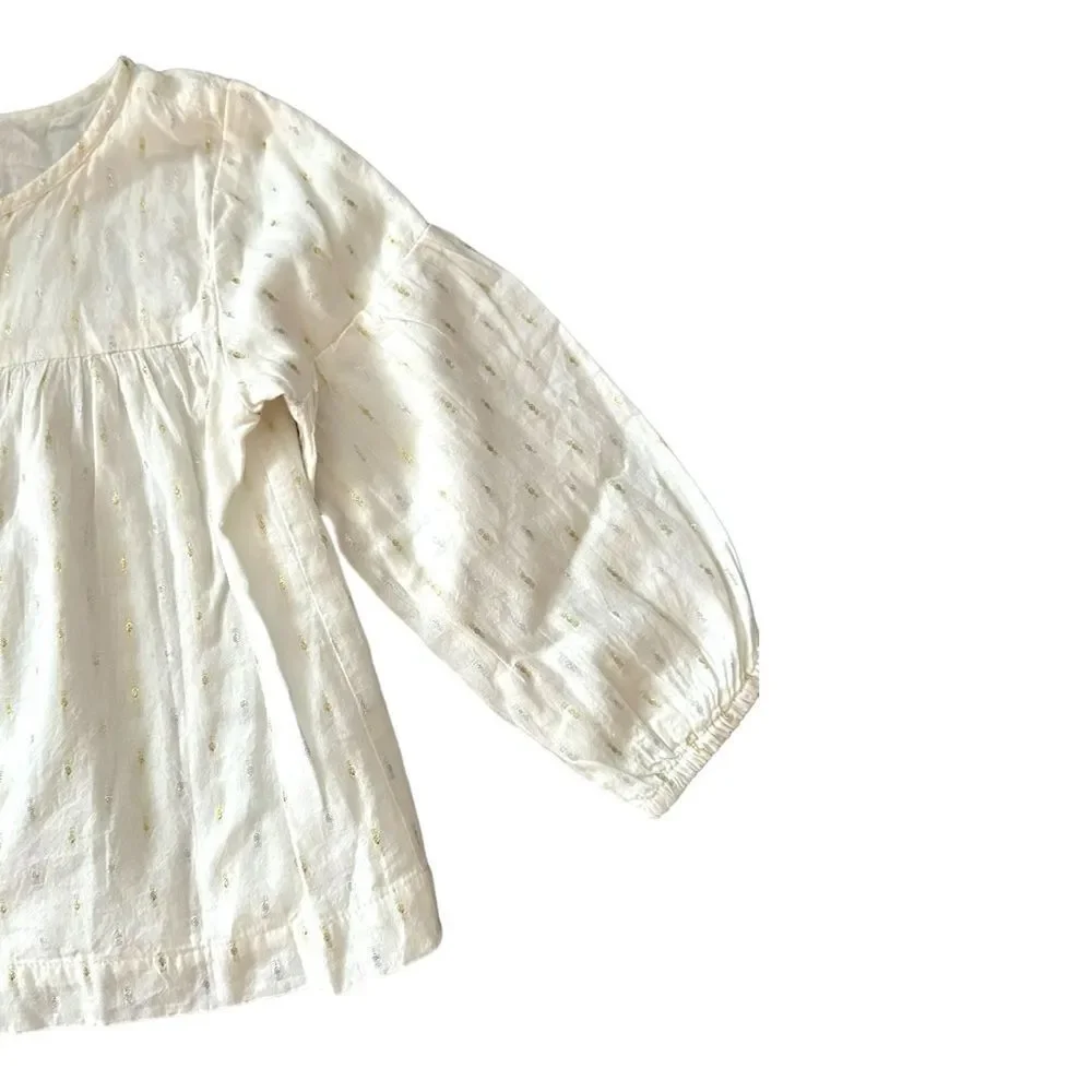 GYMBOREE | Ecru | METALLIC THREADS BLOUSE